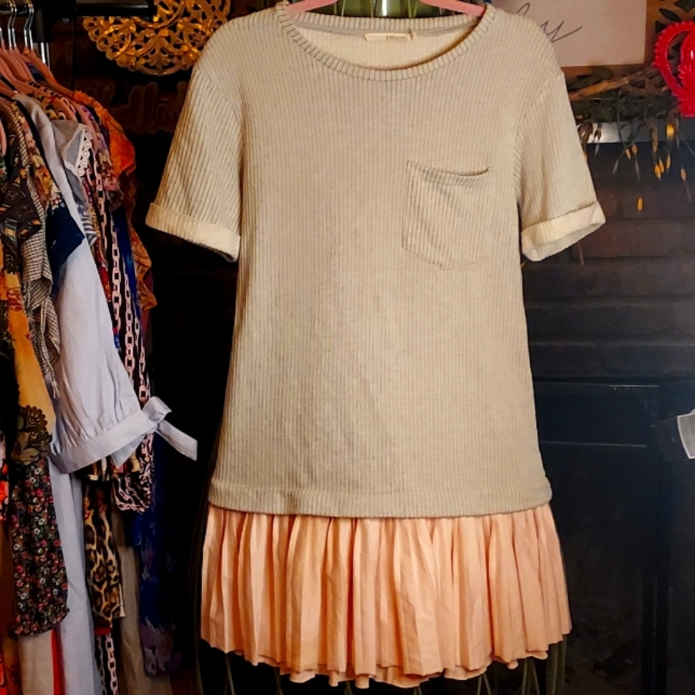 Sweater Pleated Tee Dress by ELLISON